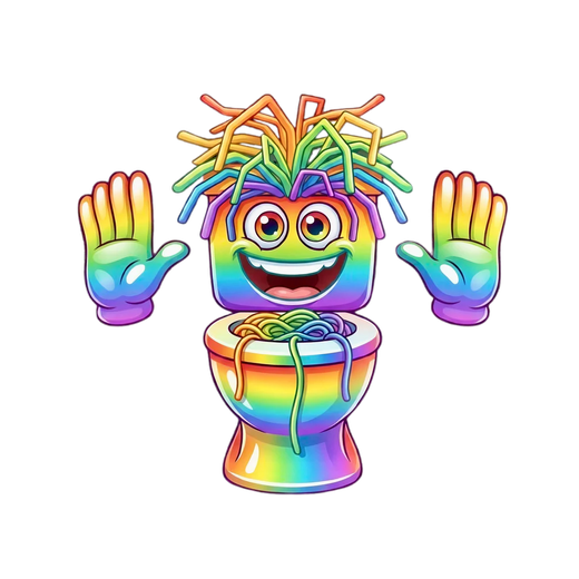 Rainbow Spaghetti Tualetti